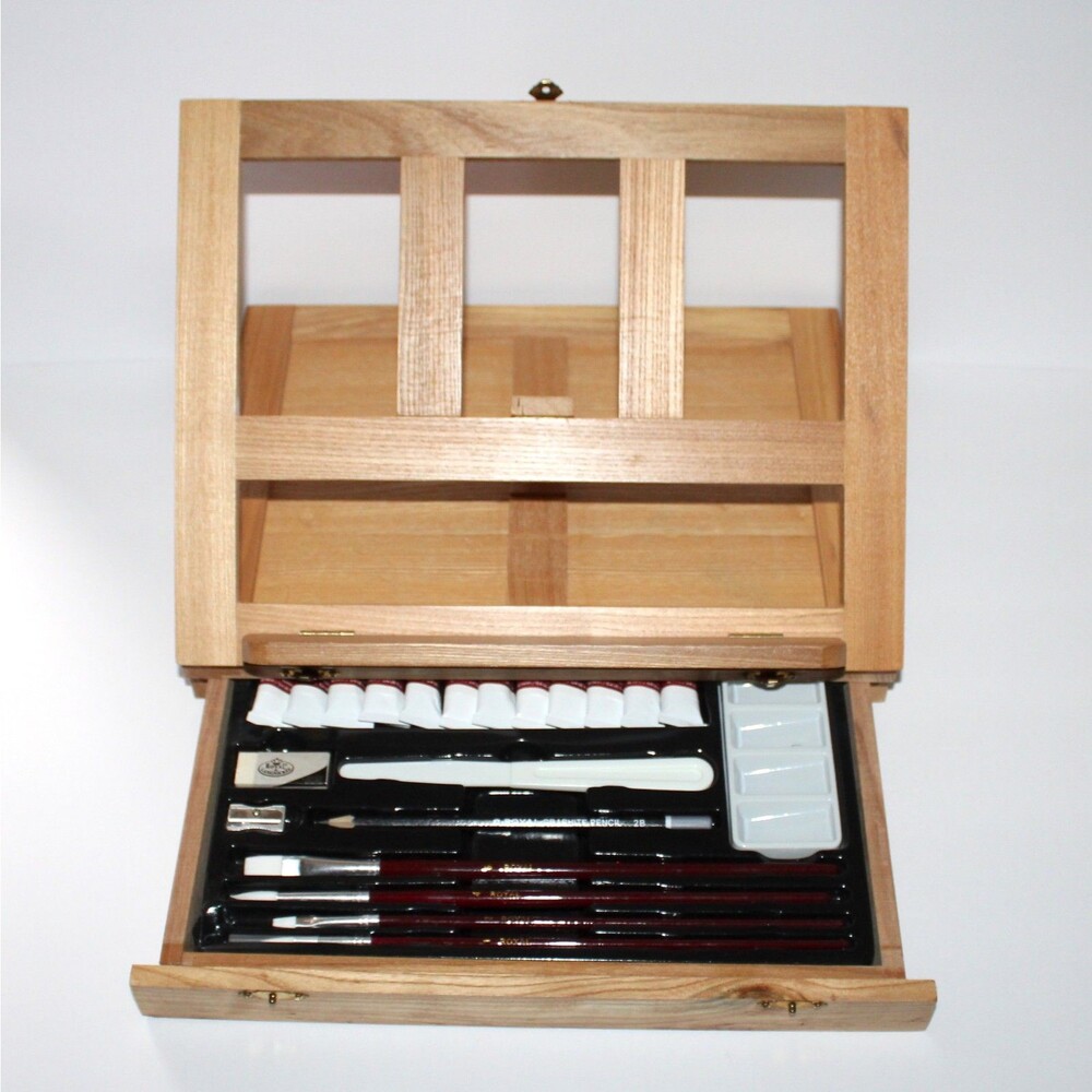 Royal & Langnickel Watercolor Travel Easel Set wood case REA4902 art painting